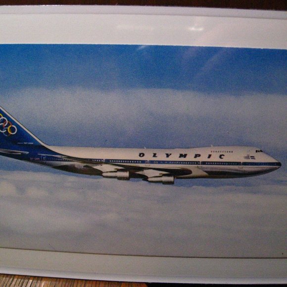 ✈️ Olympic Airways Vintage 1970's Framed Postcard - Picture 6 of 7